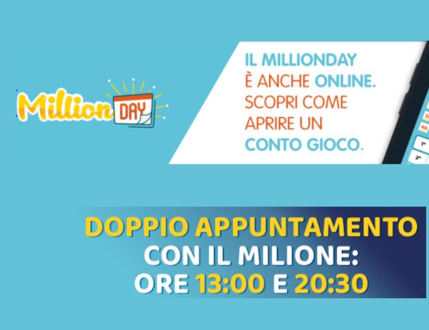 Estrazione Million Day 1 giugno 2025. La combinazione e i numeri vincenti del 1/6/2025, verifica vincite online e archivio estrazioni.