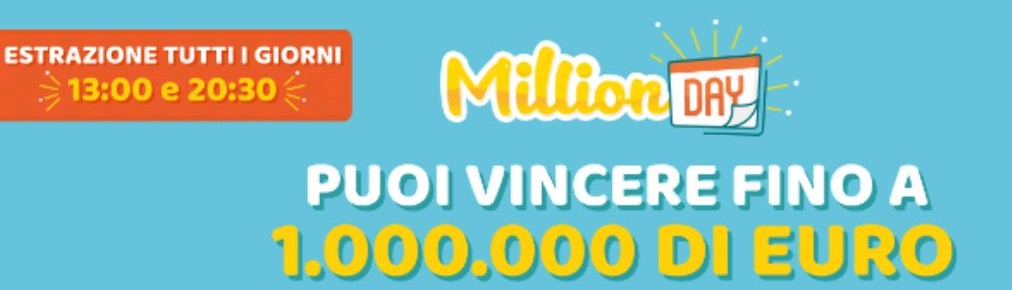 Estrazione Million Day 12 luglio 2025. La combinazione e i numeri vincenti del 12/7/2025, verifica vincite online e archivio estrazioni.