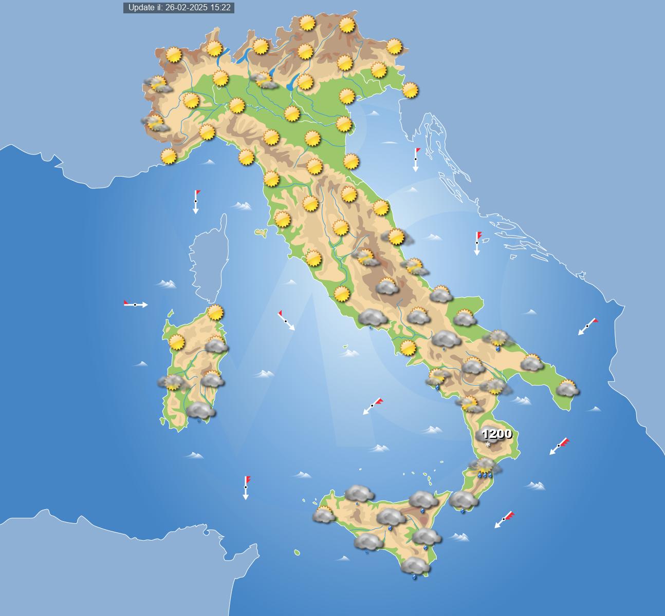 meteo italia 3 marzo 2025