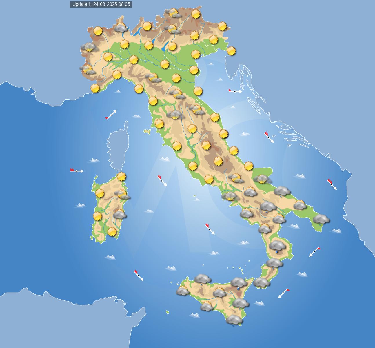 meteo italia 28 marzo 2025