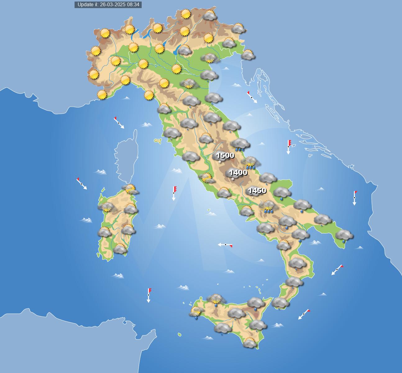 meteo italia 30 marzo 2025