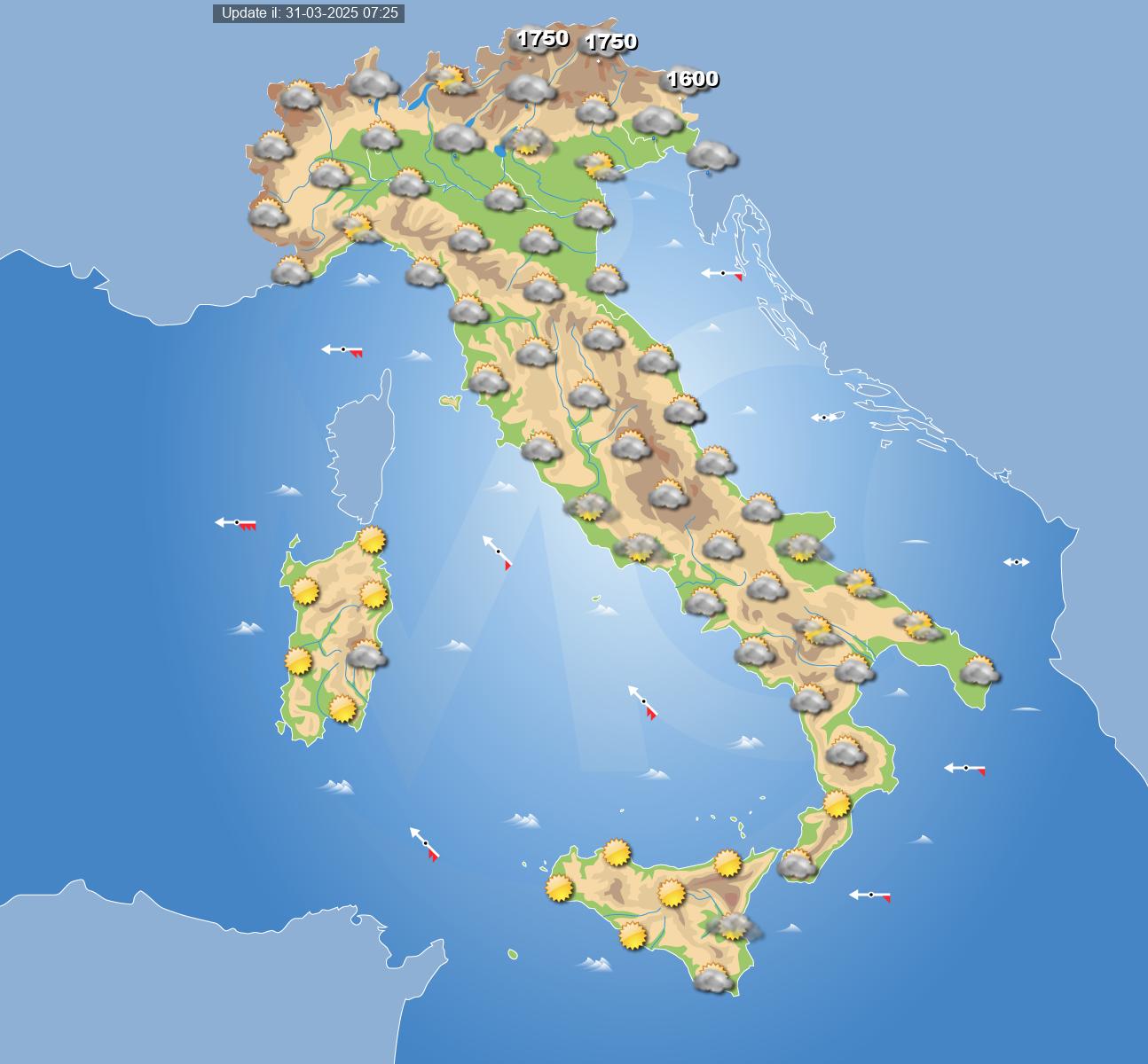 meteo italia 4 aprile 2025