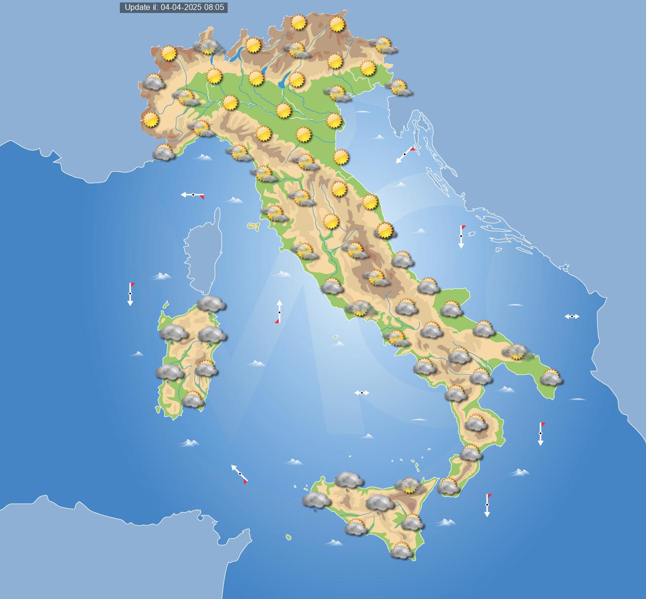 meteo italia 8 aprile 2025