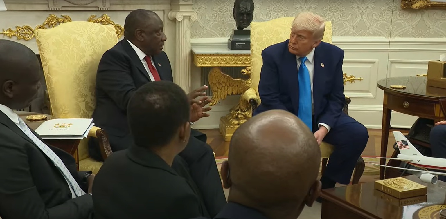 trump e presidente sudafrica