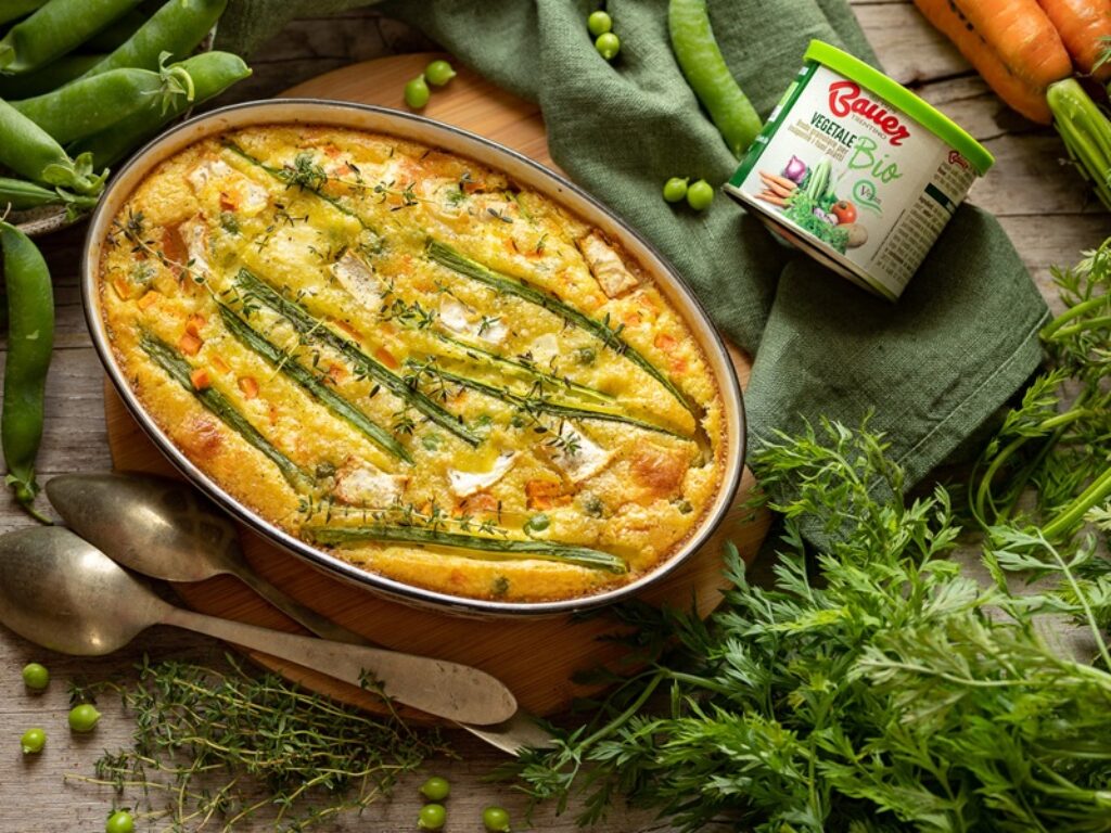 clafoutis con verdure e caprino