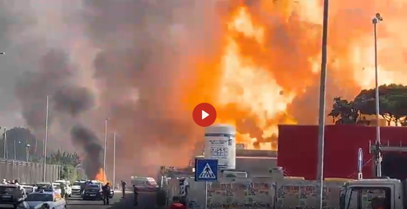 esplosione distributore roma