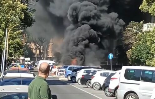 incendio auto montagnola roma