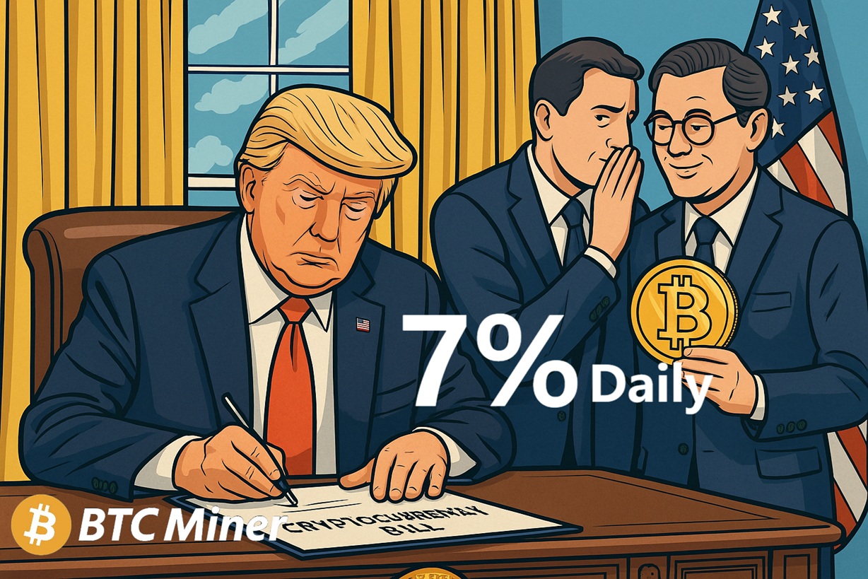 BTC Miner trump legge criptovalute