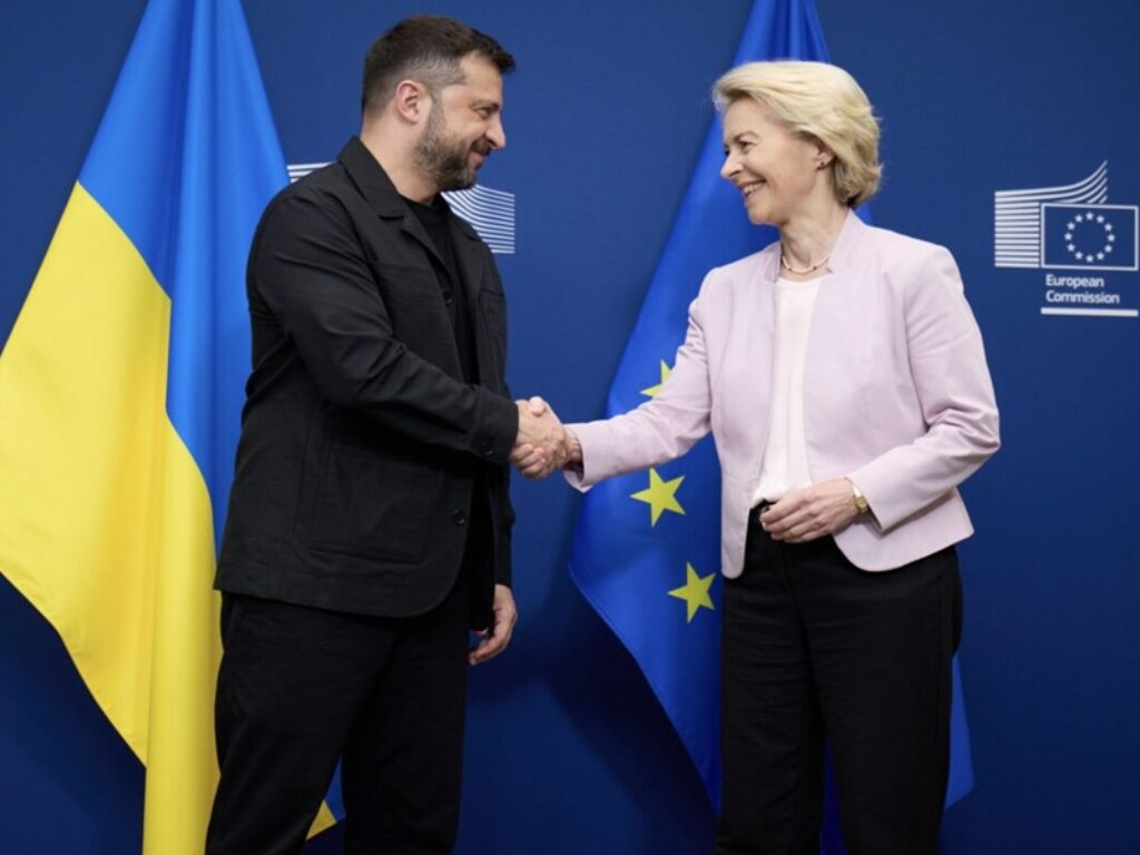 zelensky e von der leyen da trump