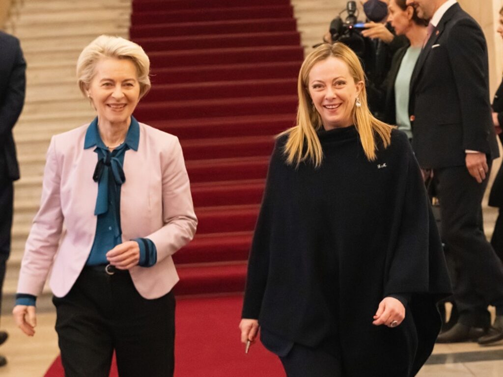 Il Presidente del Consiglio, Giorgia Meloni, con Ursula von der Leyen, Presidente della Commissione Europea